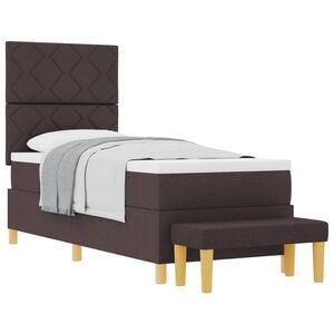vidaXL Cama tipo Box Spring Marr&oacute;n oscuro 200 x 80 cm tela