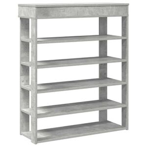 vidaXL Zapatero madera contrachapada gris hormig&oacute;n 80x30x98 cm