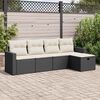 vidaXL Set de muebles de jard&iacute;n 5 pzas y cojines rat&aacute;n sint&eacute;tico negro