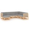 vidaXL Juego de muebles de jard&iacute;n 7 pzas y cojines madera maciza pino
