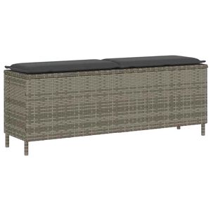 vidaXL Banco de jard&iacute;n con coj&iacute;n gris 110x30x40,5 cm rat&aacute;n sint&eacute;tico