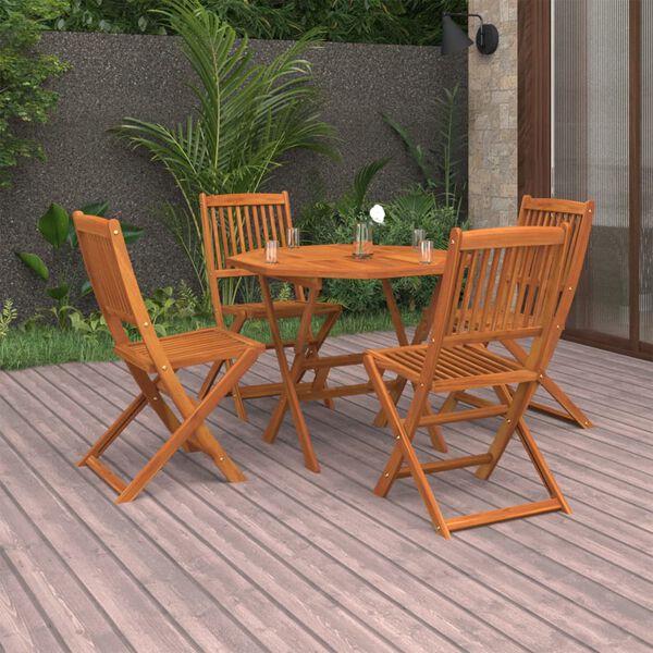 vidaXL Juego de comedor de jard&iacute;n 5 piezas madera maciza de acacia