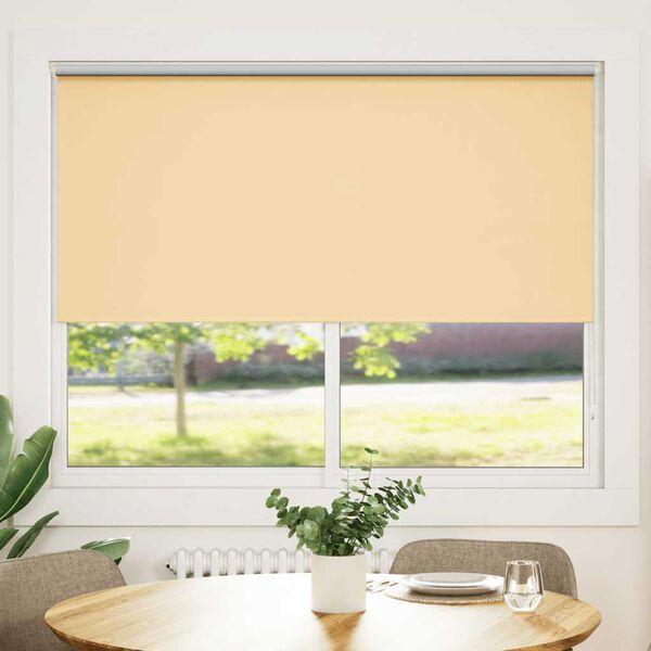 vidaXL Estor enrollable opaco 144,4x175 cm, tela, ancho 140 cm, beige