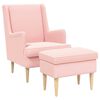 vidaXL Sill&oacute;n con Pouf 2 uds. Rosa Boucl&eacute;