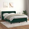 vidaXL Cama box spring con colch&oacute;n terciopelo verde oscuro 140x200 cm
