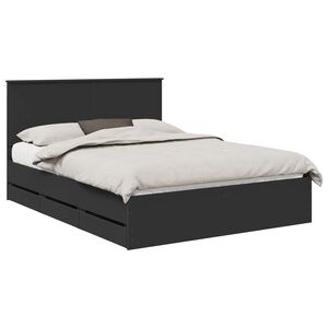 vidaXL Estructura de cama Negro 150 x 200 cm Madera Ingenieril