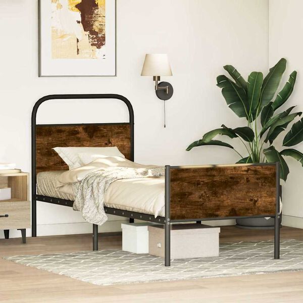 vidaXL Estructura de cama sin colch&oacute;n 75x190 cm madera roble Sonoma
