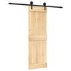 vidaXL Puerta Corredera Natural y negro 70 x 210 cm