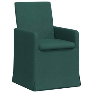vidaXL Sillas de comedor 2 uds. Tela Verde oscuro 57 x 68 x 94 cm