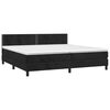 vidaXL Cama box spring colch&oacute;n y LED terciopelo negro 200x200 cm