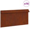 vidaXL Valla para caracoles 16 uds. 50 x 3,5 x 25 cm Oxidado