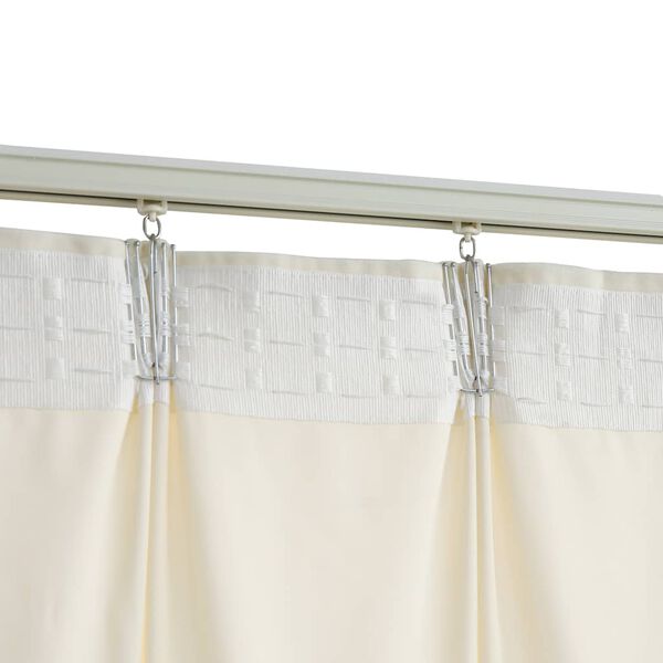 vidaXL Cortinas opacas con ganchos 2 pzas terciopelo crema 140x225 cm