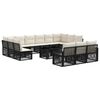 vidaXL Conjunto de sof&aacute;s de jard&iacute;n 14 uds. Negro y Blanco Crema