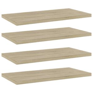 vidaXL Estante estanter&iacute;a 4 uds contrachapada roble Sonoma 40x20x1,5cm