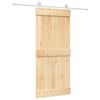 vidaXL Puerta Corredera Natural y Blanco 90 x 210 cm