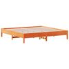vidaXL Cama sin colch&oacute;n madera maciza de pino marr&oacute;n cera 200x200 cm
