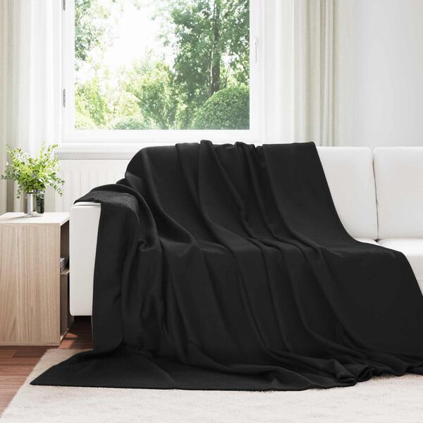 vidaXL Mantitas de Sof&aacute; 6 pcs Negro 270 x 240 cm Lana