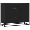 vidaXL Aparador de madera de ingenier&iacute;a negro 92x35x76 cm