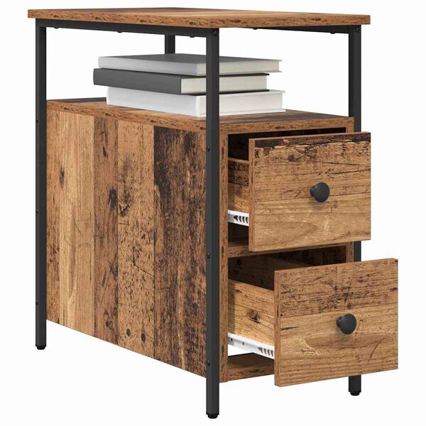 vidaXL Armario de Noche con caj&oacute;n Madera vieja 30 x 60 x 60 cm