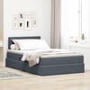 vidaXL Cama con almacenamiento Gris oscuro 120 x 190 cm Terciopelo