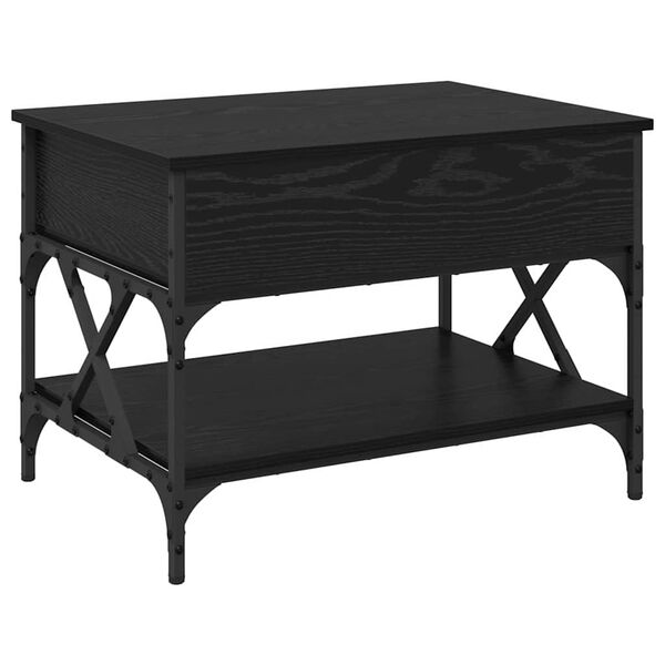 vidaXL Mesa de Caf&eacute; Roble Negro 70x50x50cm Madera contrachapada