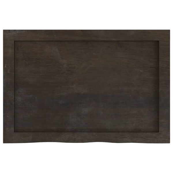 vidaXL Encimera de baño madera tratada marrón oscuro 60x40x(2-6) cm