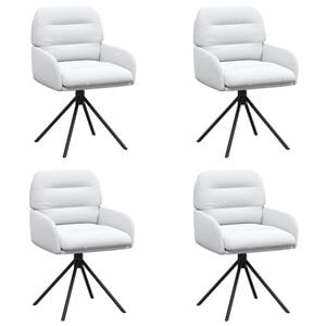 vidaXL Sillas de comedor giratorias 4 pcs Cuero sint&eacute;tico Blanco