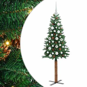 vidaXL &Aacute;rbol de Navidad Delgado con 150 LED con soporte Verde 150 cm