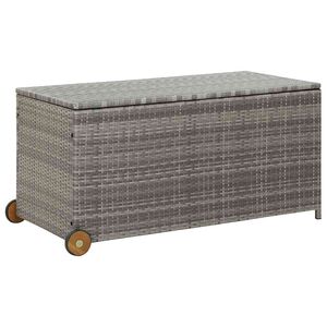 vidaXL Caja almacenaje jardín ratán sintético gris claro 120x65x61 cm