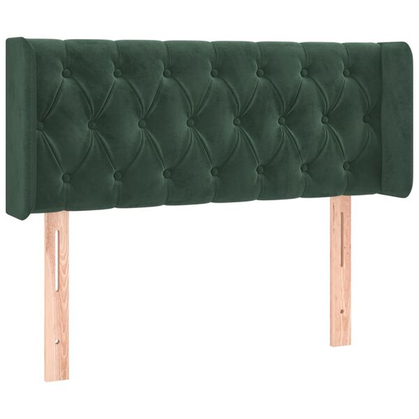 vidaXL Cabecero con LED de terciopelo verde oscuro 93x16x78/88 cm