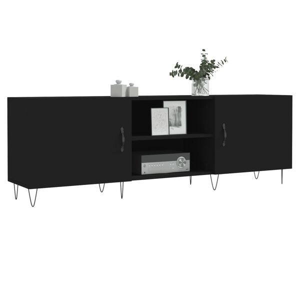 vidaXL Mueble para TV madera de ingenier&iacute;a negro 150x30x50 cm