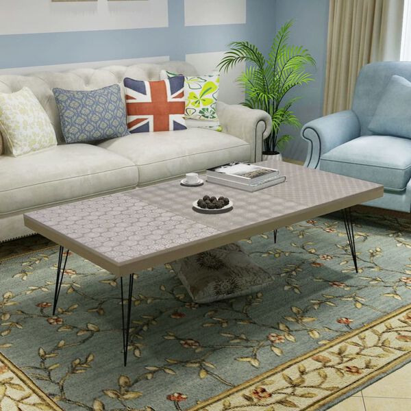 vidaXL Mesa de centro gris 120x60x38 cm