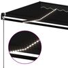 vidaXL Toldo manual retr&aacute;ctil con LED gris antracita 400x350 cm