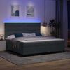 vidaXL Cama Box Spring LED Gris oscuro 200 x 200 cm Terciopelo