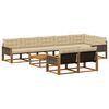vidaXL Conjunto de sof&aacute;s de exterior con coj&iacute;n 9 pcs Natural y Beige