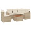 vidaXL Juego de sof&aacute;s jard&iacute;n con cojines 6 pzas rat&aacute;n sint&eacute;tico beige