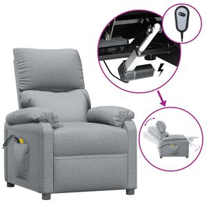 vidaXL Sill&oacute;n de masaje el&eacute;ctrico tela gris claro