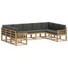 vidaXL Conjunto de sof&aacute;s de exterior 9 uds. Blanco y Antracita