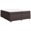 vidaXL Cama box spring con colch&oacute;n tela marr&oacute;n oscuro 200x200 cm