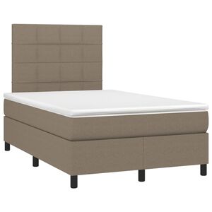 vidaXL Cama box spring con colch&oacute;n tela gris taupe 120x190 cm
