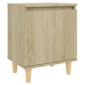 vidaXL Mesita de noche con patas madera pino roble Sonoma 40x30x50 cm