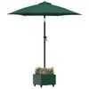 vidaXL Base de parasol con macetero Verde 45 x 45 x 45 cm Acero