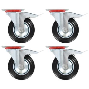 vidaXL Ruedas giratorias con frenos dobles 4 unidades 160 mm