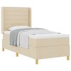 vidaXL Cama tipo Box Spring con colch&oacute;n Crema 90 x 190 cm tela