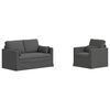 vidaXL Juego de Sof&aacute; 2 pcs Gris oscuro 139 x 78 x 80 cm tela