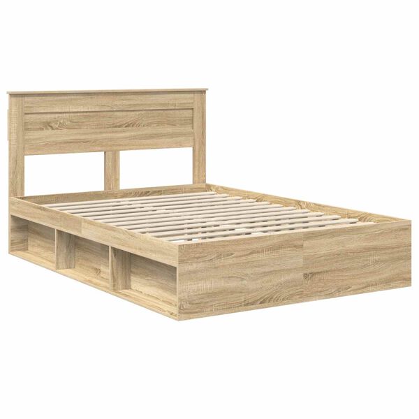 vidaXL Estructura de cama Sonoma 160 x 200 cm Madera de pino macizo