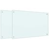 vidaXL Salpicaderos de cocina 2 uds vidrio templado blanco 80x50 cm