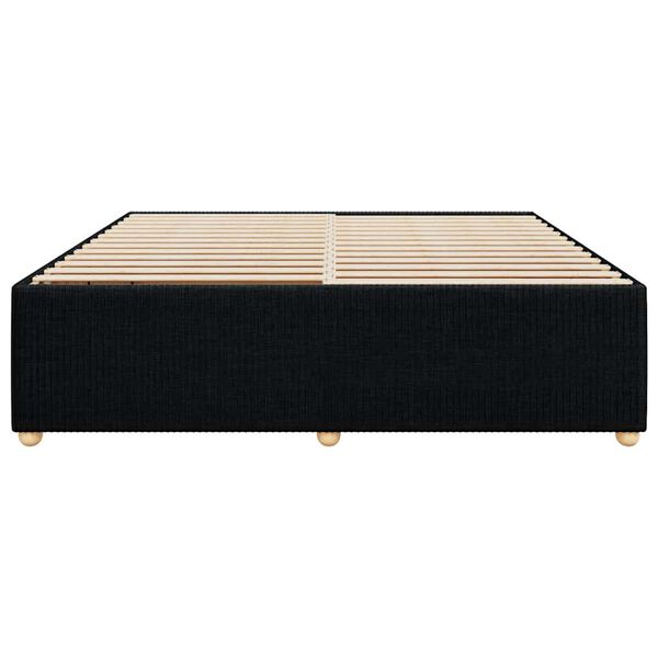 vidaXL Cama sin colchón tela negro 180x200 cm