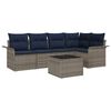 vidaXL Conjunto de sof&aacute; de jard&iacute;n 6 uds. Gris rat&aacute;n sint&eacute;tico