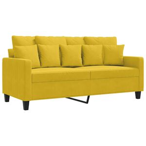 vidaXL Sof&aacute; de 2 plazas terciopelo amarillo 140 cm